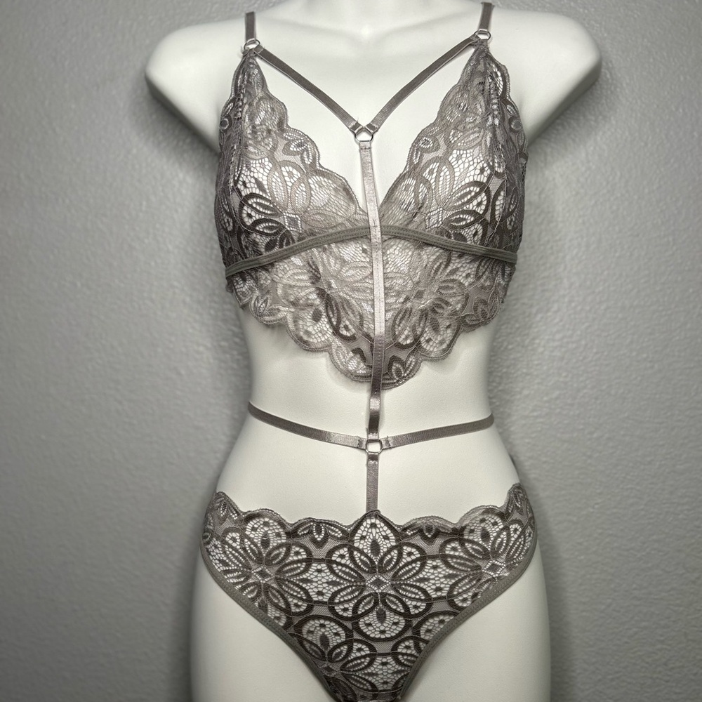 Lace Strappy Bralette and Panty Set